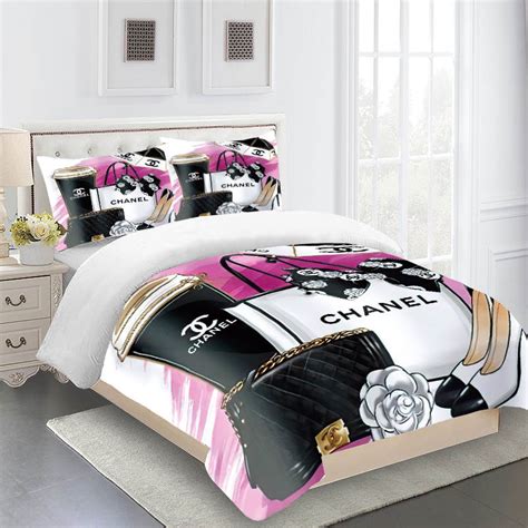 cheap chanel duvet cover|pink chanel queen comforter set.